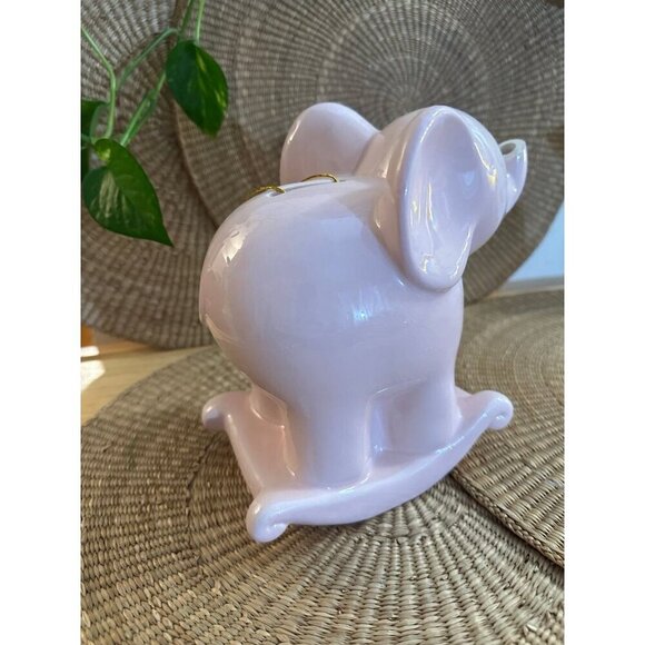 Lila & Jack Pink Ceramic Elephant Bank – Adorable & Functional - Picture 6 of 10